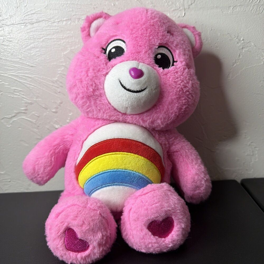 Care Bears Unlock the Magic Cheer Bear 14" Plush Pink Rainbow Stuffed Animal